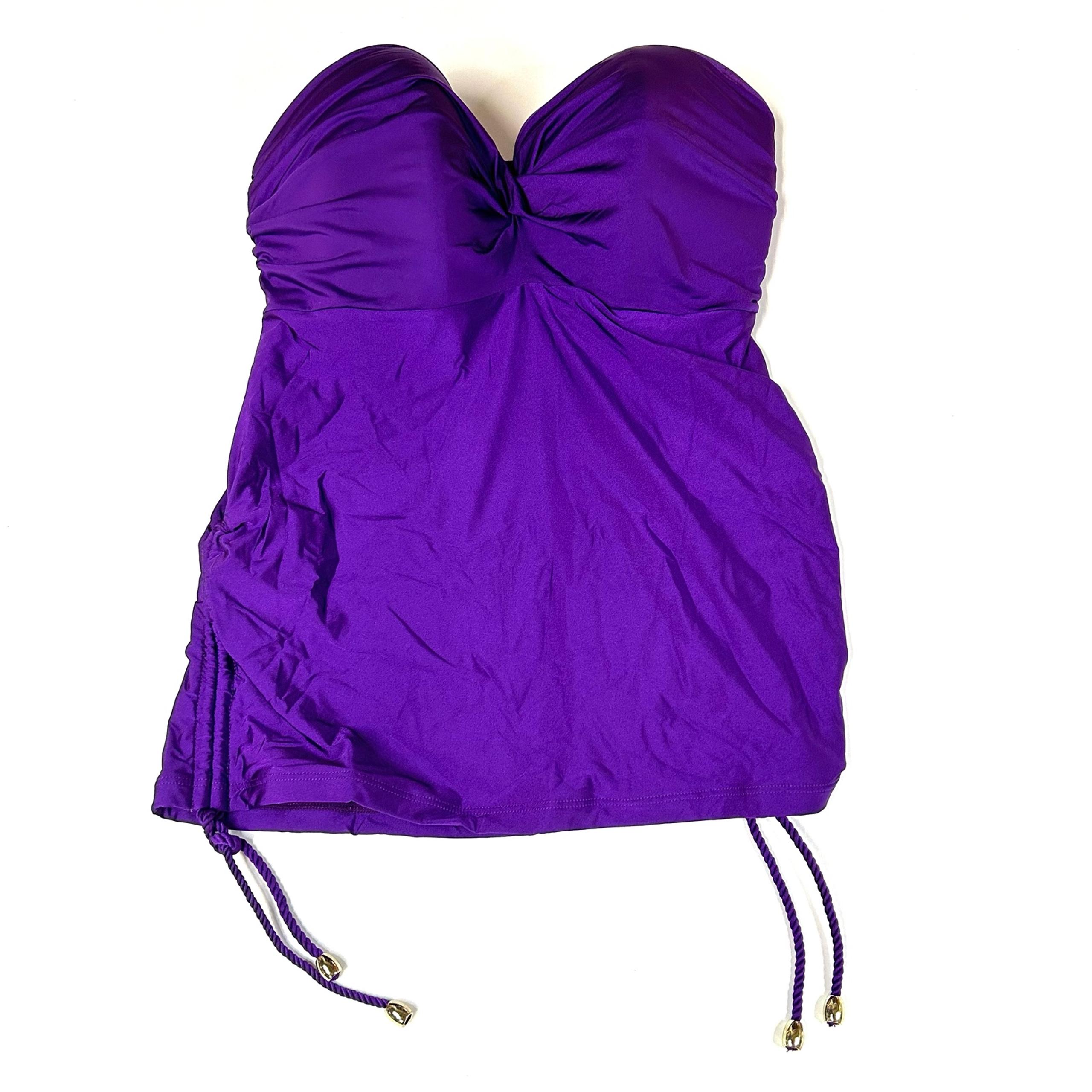 Panache Swim 32G 32DDDDDD Tankini Top Strapless Solid Purple Marina SW0831 #2696