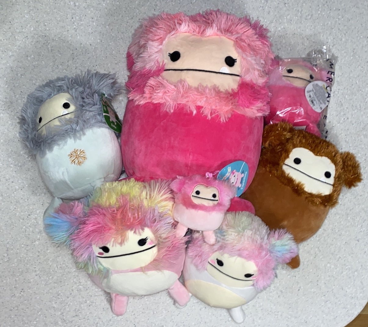 Squishmallow Hailey, Caparinne, Benny, Zaylee, Evita Bigfoot Bundle
