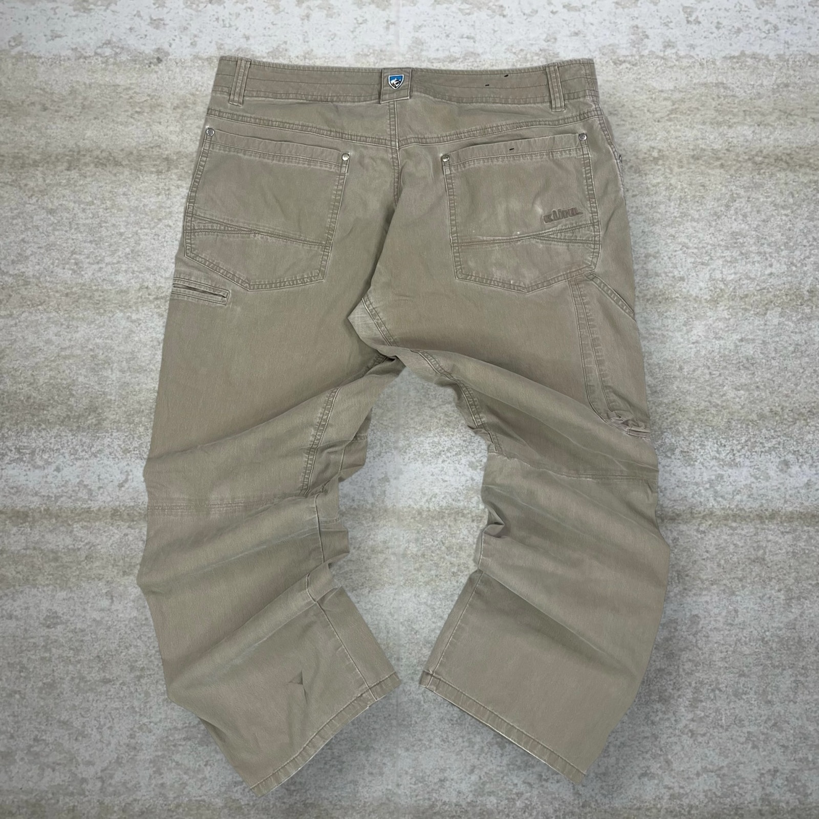 Kuhl Carpenter Pants Tan Polyester Baggy Wide Leg Fit