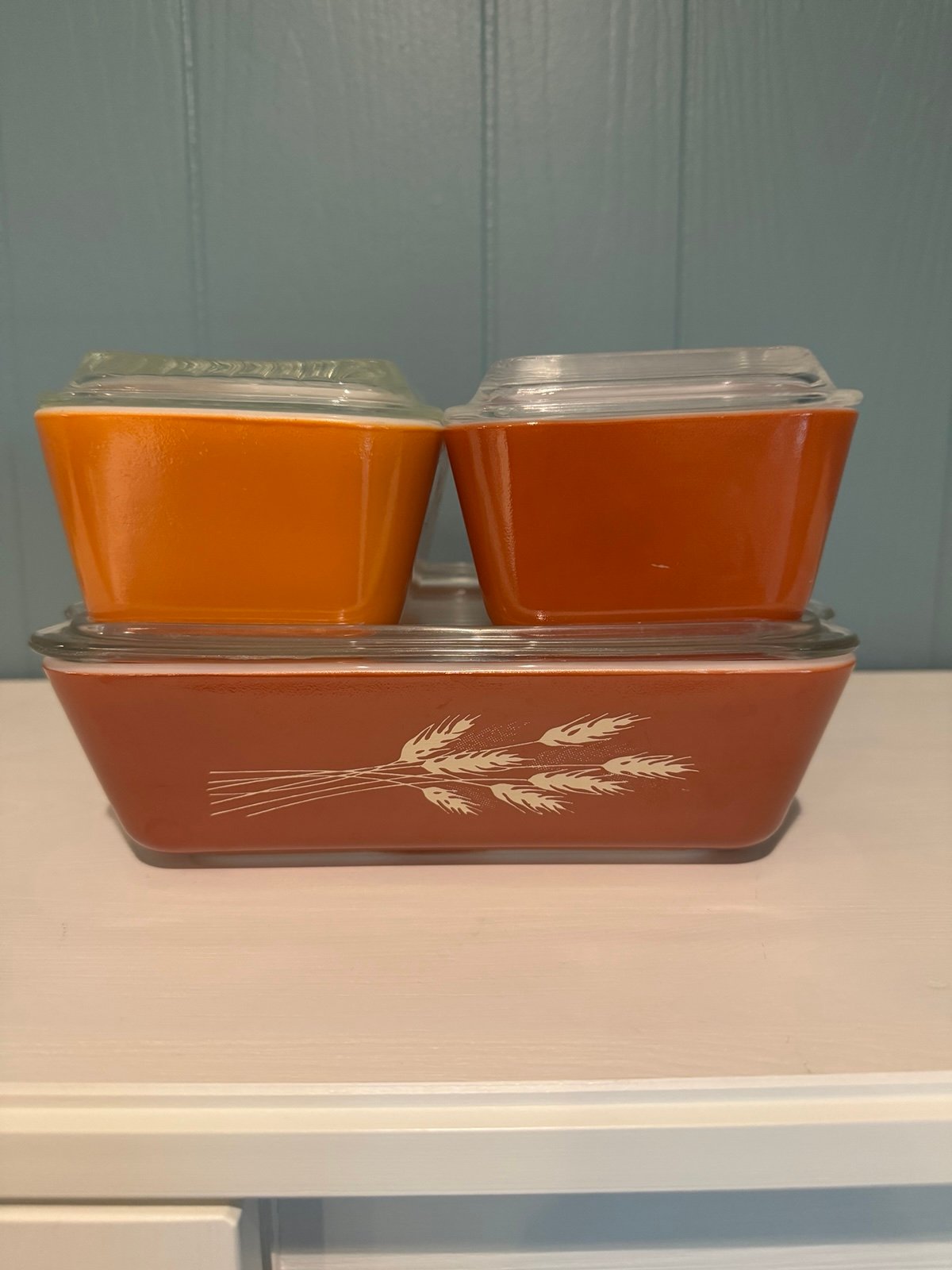 Pyrex autumn harvest refrigerator set with lids
