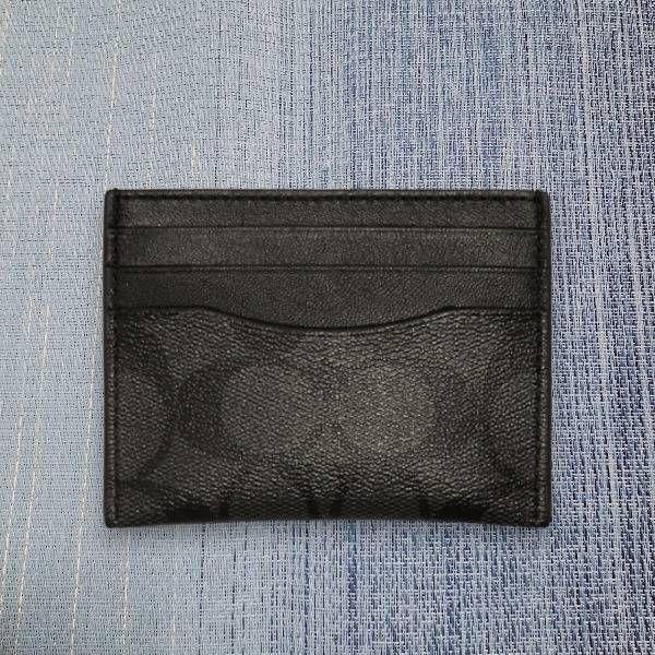 【☆Recommended☆】COACH Card Case Charcoal x Black