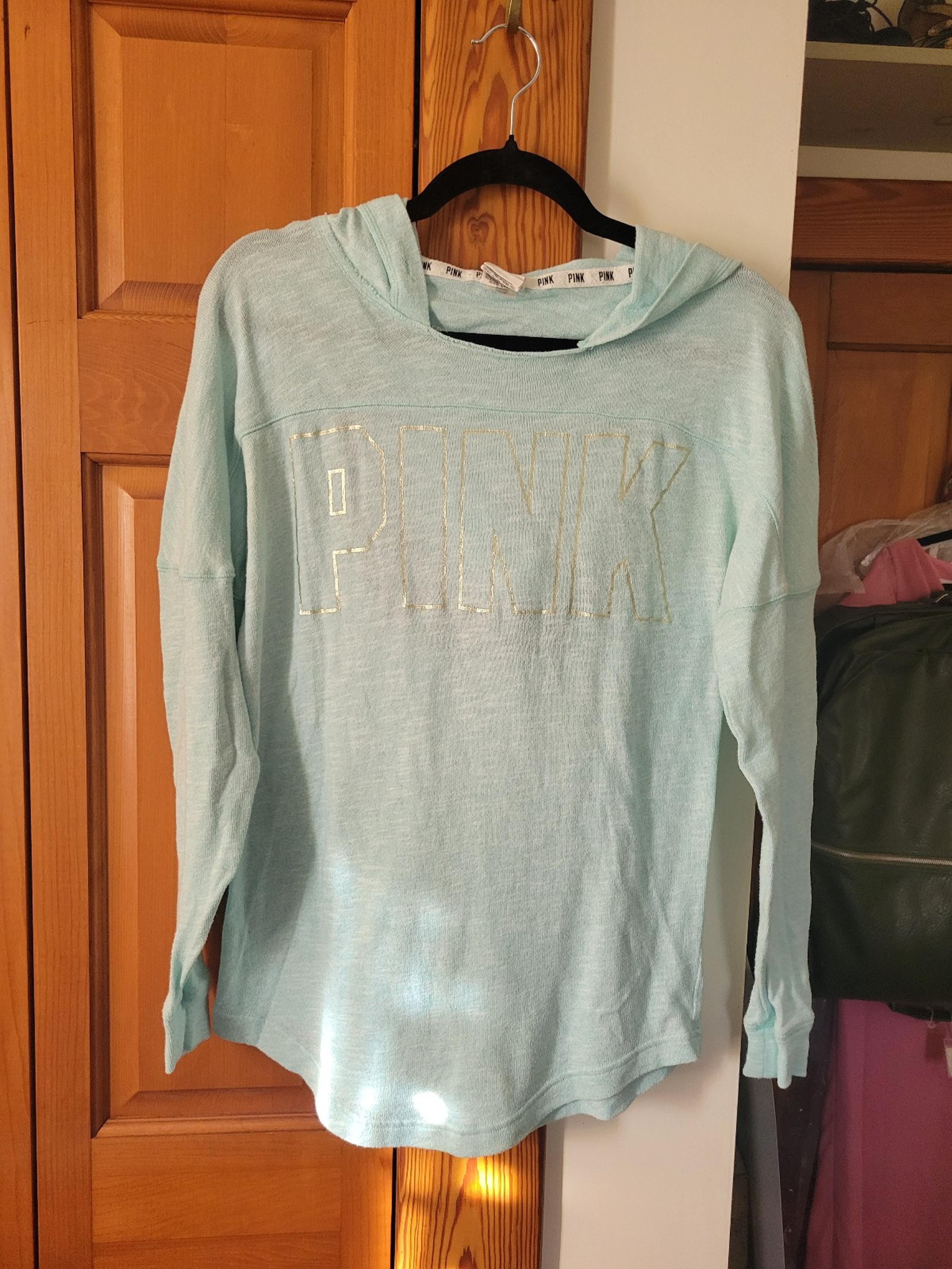 NWOT Victoria's Secret PINK Teal Pastel Minty Blue Terrycloth Open Back top xs