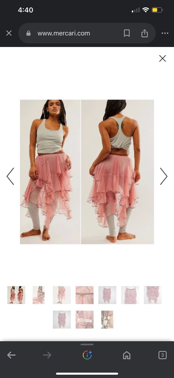 Y2K FP ONE Free People Net Godet Half Slip Midi SKIRT L Pink Sheer Tulle Ruffl