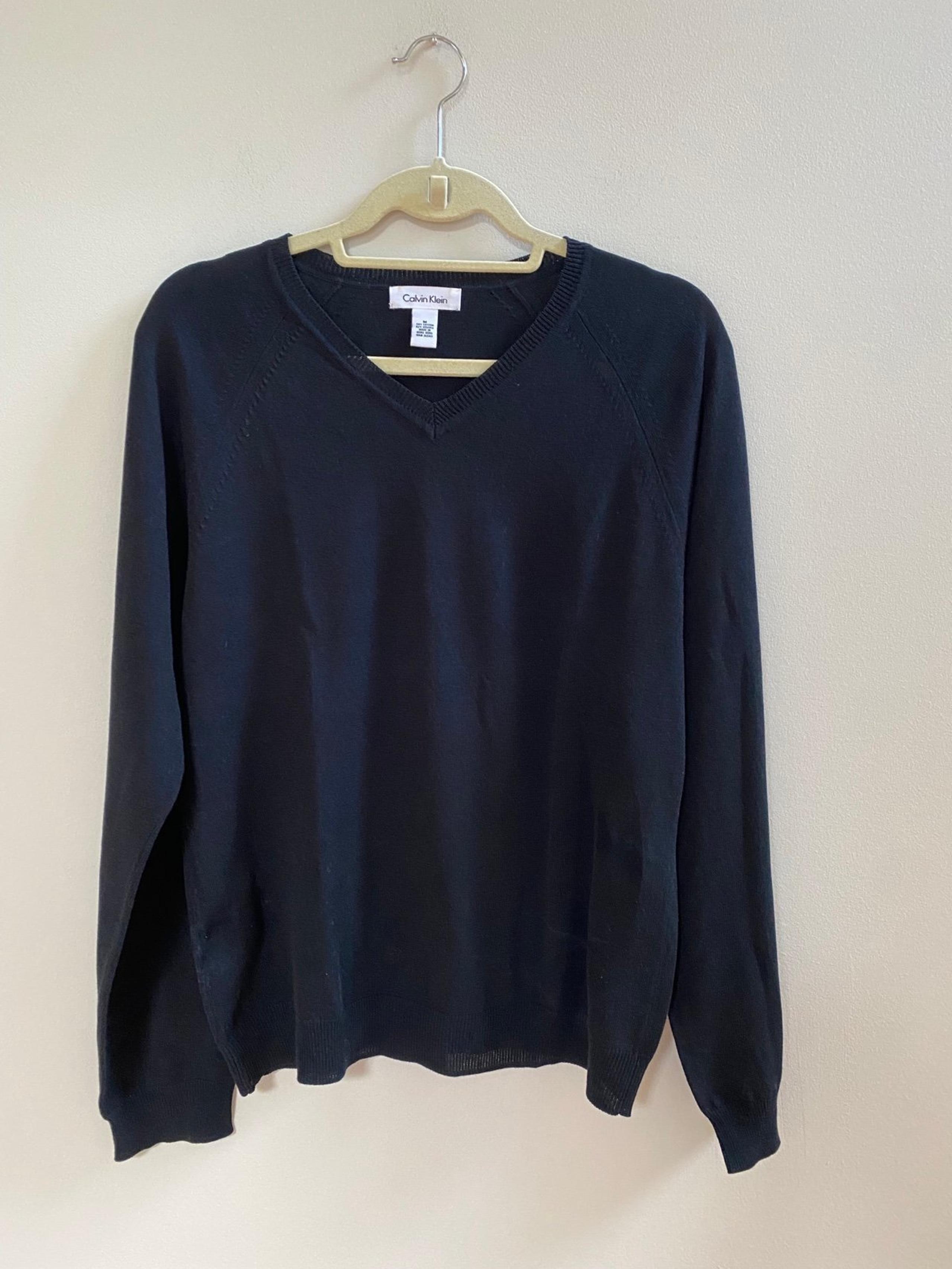 CALVIN KLEIN Men's Long Sleeve V-neck Sweater Top sz Medium