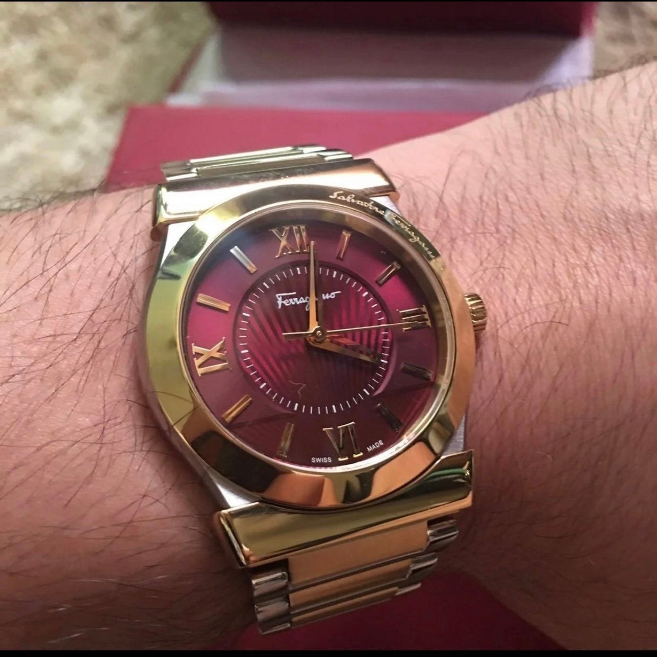 Salvatore Ferragamo Men's Vega Purple Watch NIB