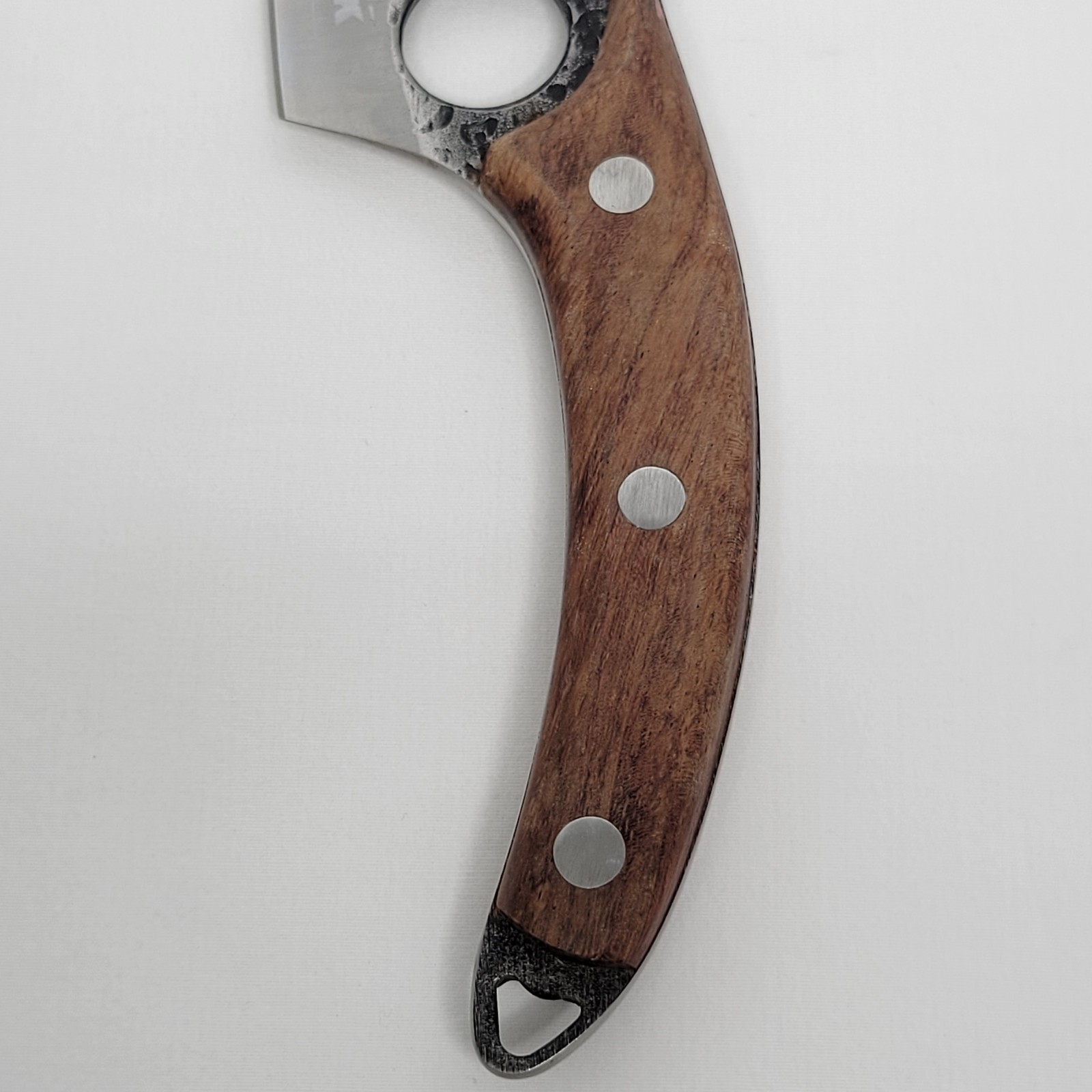 Huusk Chef Knife Japan Kitchen Hand Forged Stainless Steel Rosewood 6.3" Long - detail