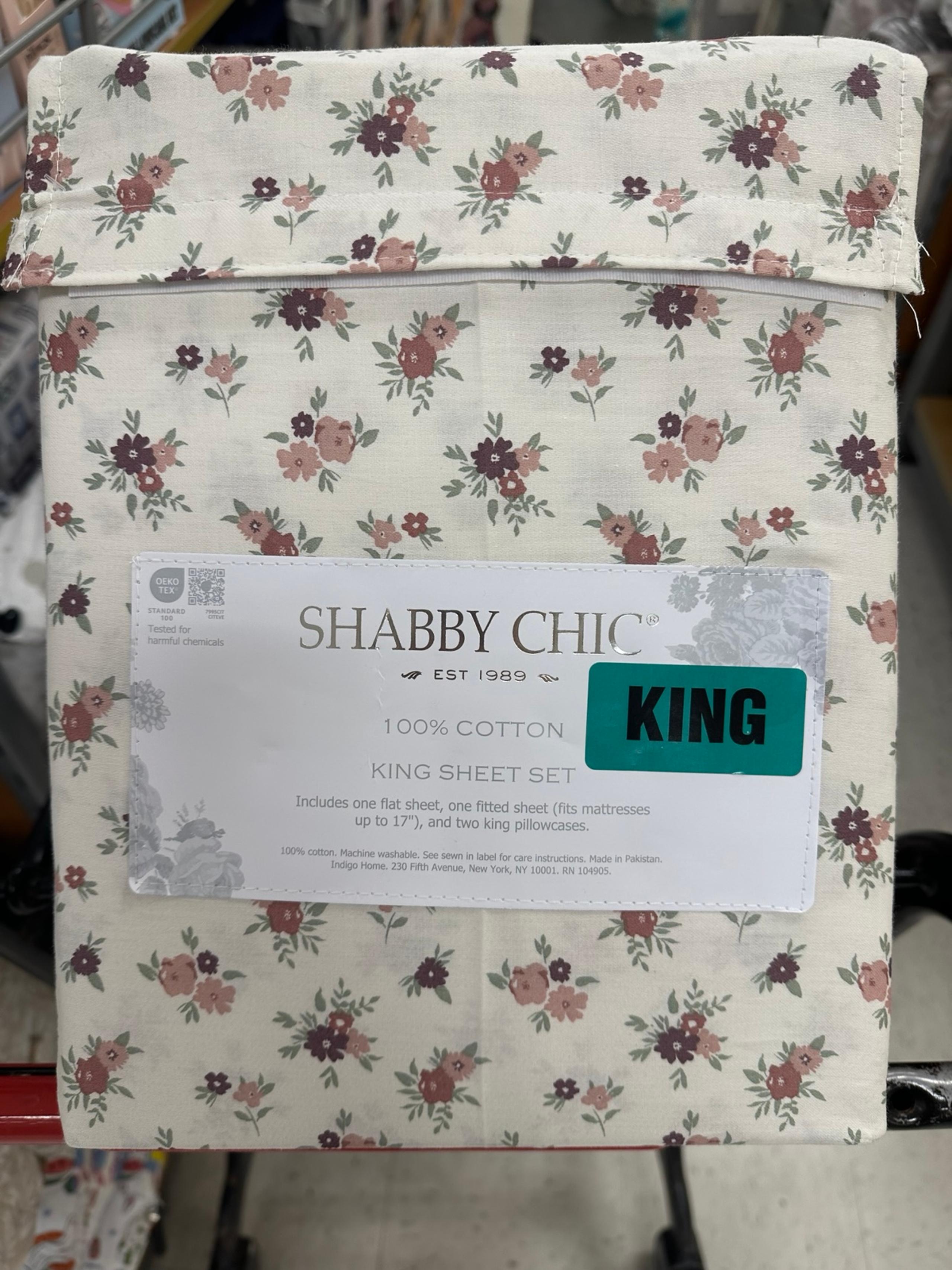 Shabby Chic Floral Sheet Set KING