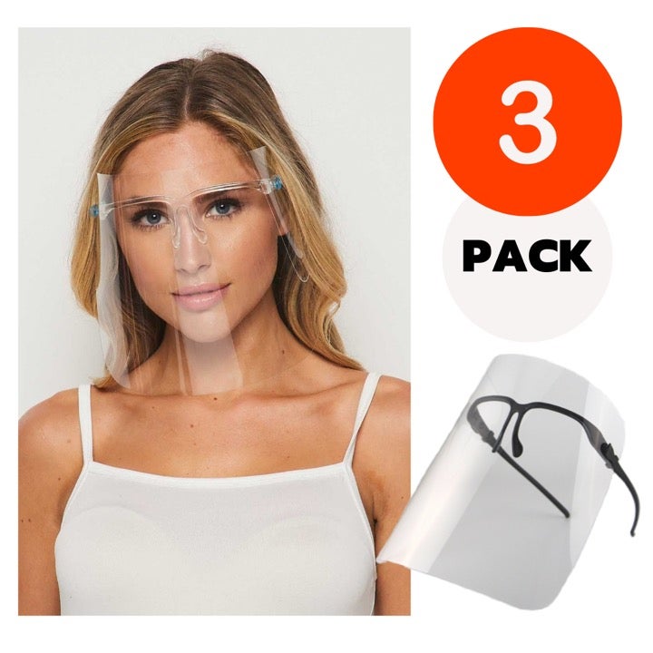 Face Shields 3 Pack - Color Black