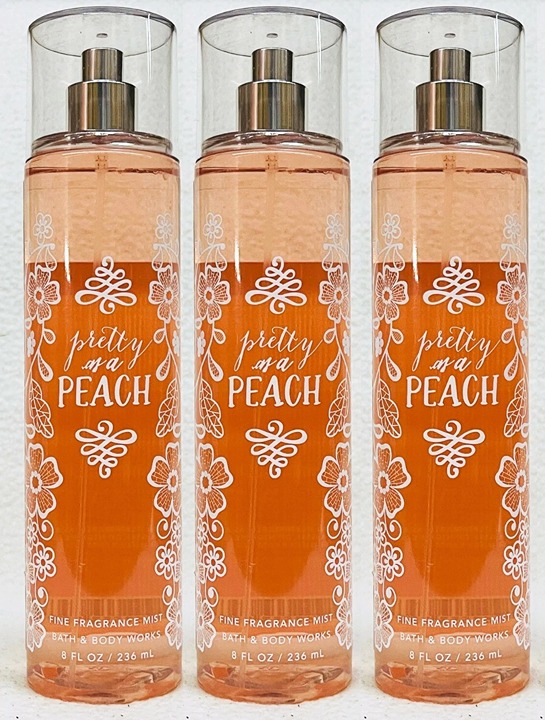 3 Bath & Body Works Pretty As A Peach Fragrance Mists ~ 8 oz Each ~ Brand New!