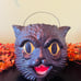 Cody foster sold out black cat paper mache Halloween bucket vintage looking