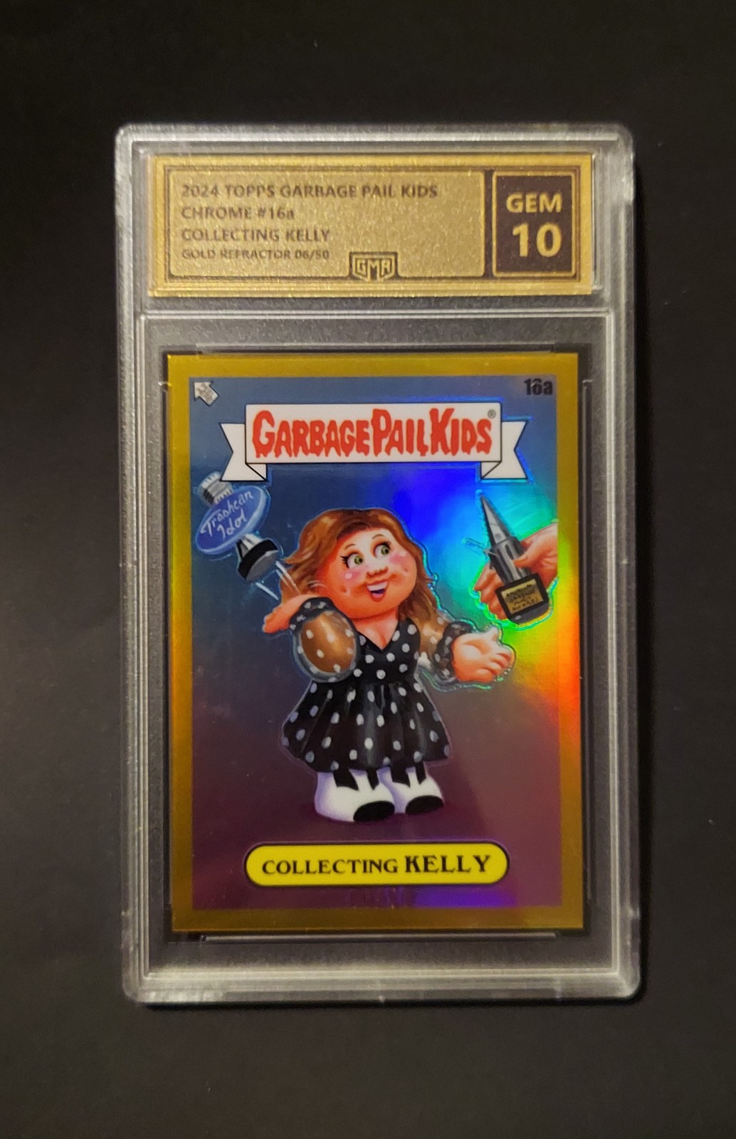 Numbered 06/50 Garbage Pail Kids Chrome #16a Collecting Kelly Grade 10 Gem