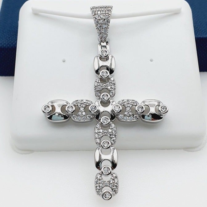 925 Sterling Silver Plated CZ Pendant, EVBRS330