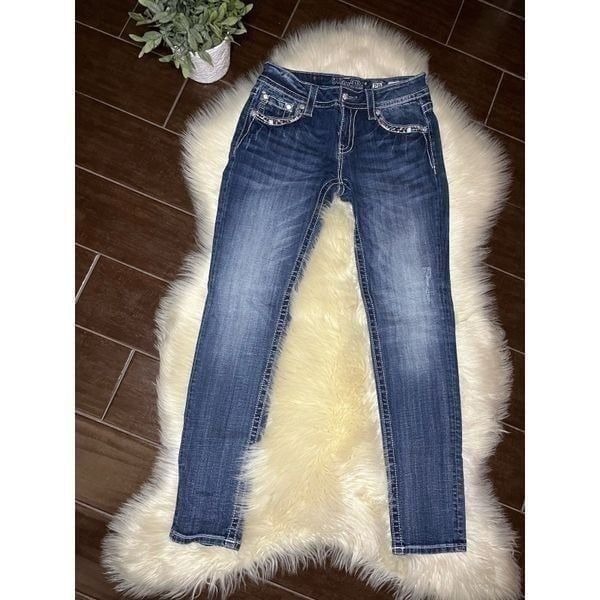 Miss Me embellished mid rise skinny jeans sz 28