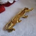 TIGER VINTAGE BROOCH WITH CRYSTALS