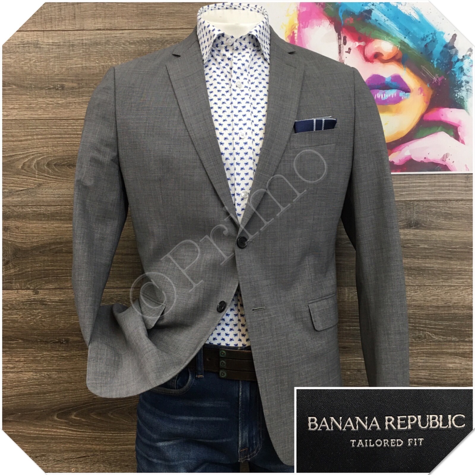 BANANA REPUBLIC Mens Blazer Sport Coat Casual Jacket Size 42R Wool Suit