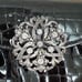 BRIGHTON Empress Black Croc Patent Leather Silver Flower Wristlet Mini Shoulder