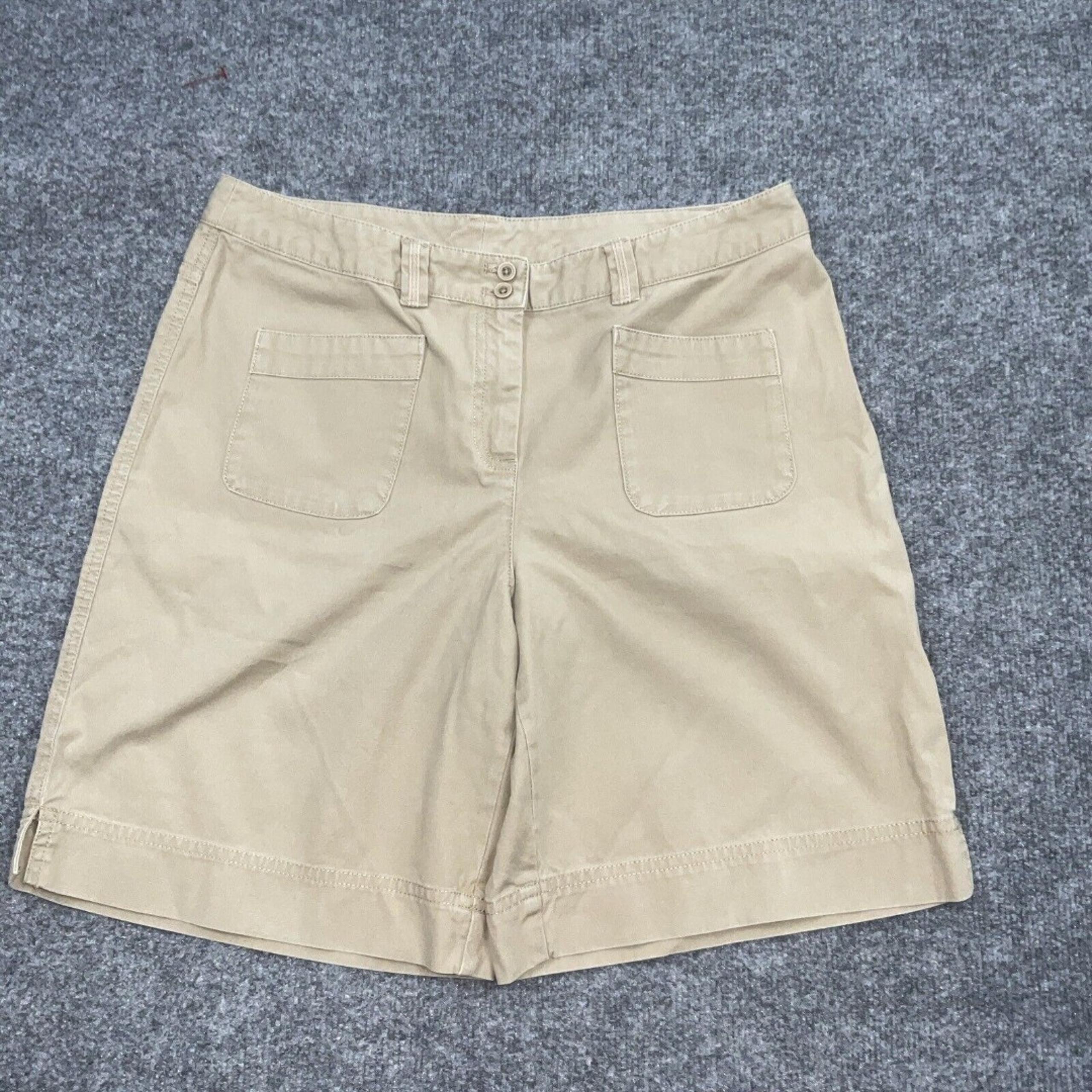 J.JILL Chino Shorts Womens Size 32 Beige Cotton Twill Pockets