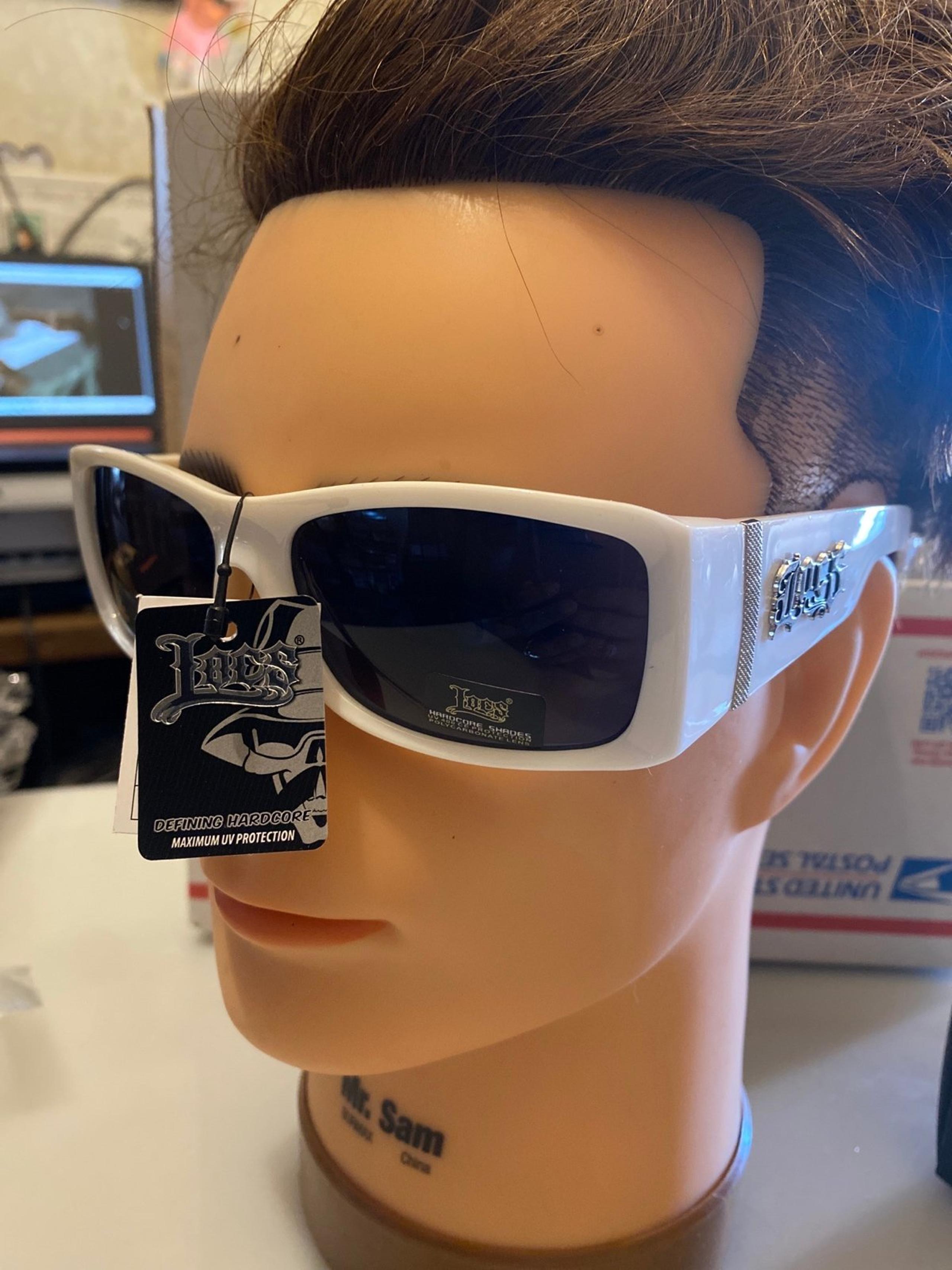 Mens Locs White Sunglasses Shades Chicano Cholo