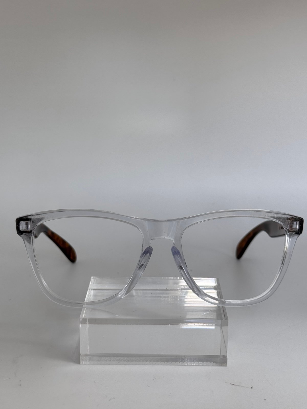 Used Oakley Frogskins Clear Front and tortoise Arms Sunglasses Frame