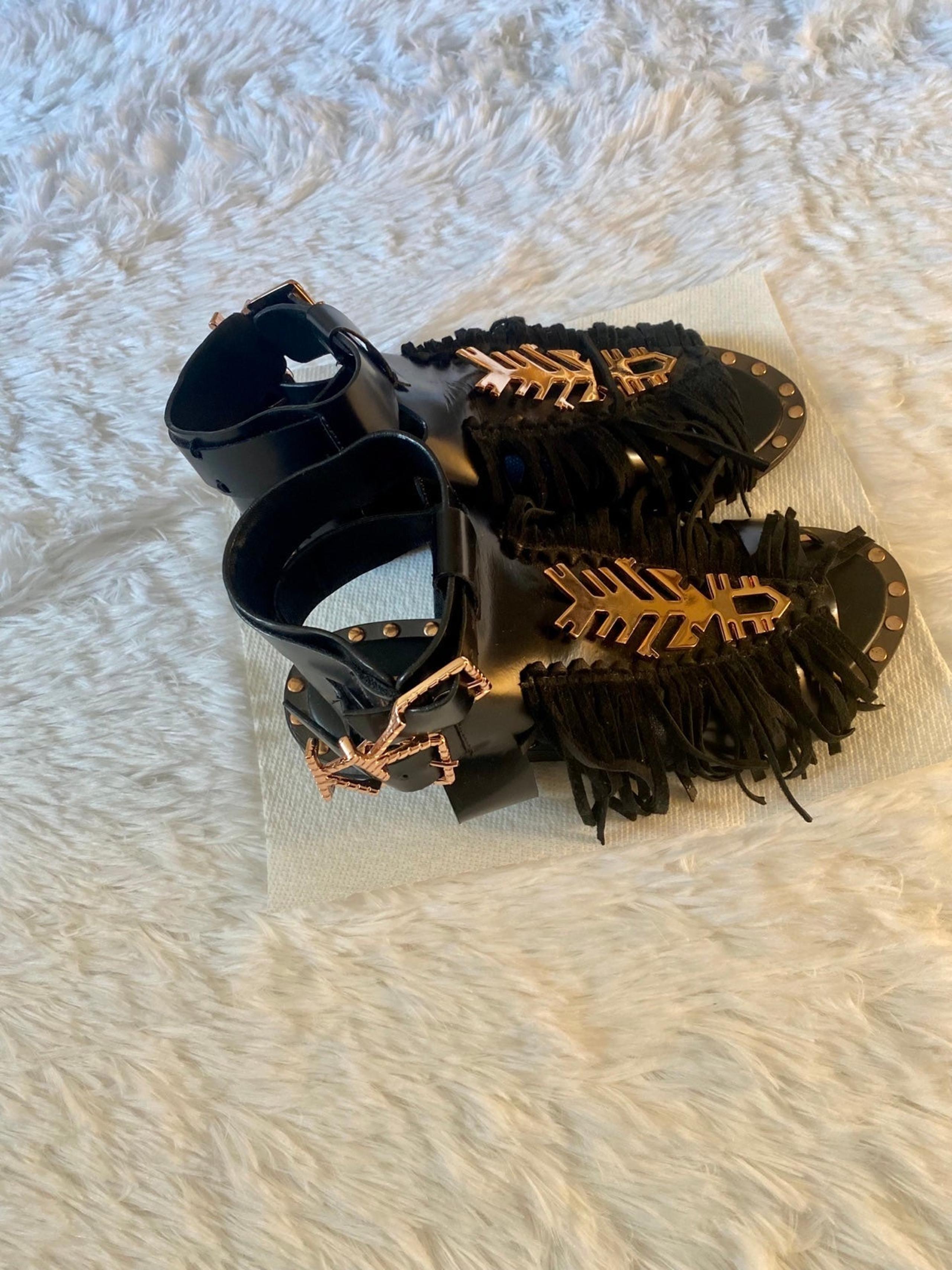Ivy Kirzhner Indochine black rose gold ankle strap sandals