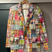 60s Cotton Plaid Patchwork Tailored Jacket