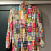 60s Cotton Plaid Patchwork Tailored Jacket