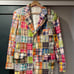 60s Cotton Plaid Patchwork Tailored Jacket