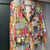 60s Cotton Plaid Patchwork Tailored Jacket