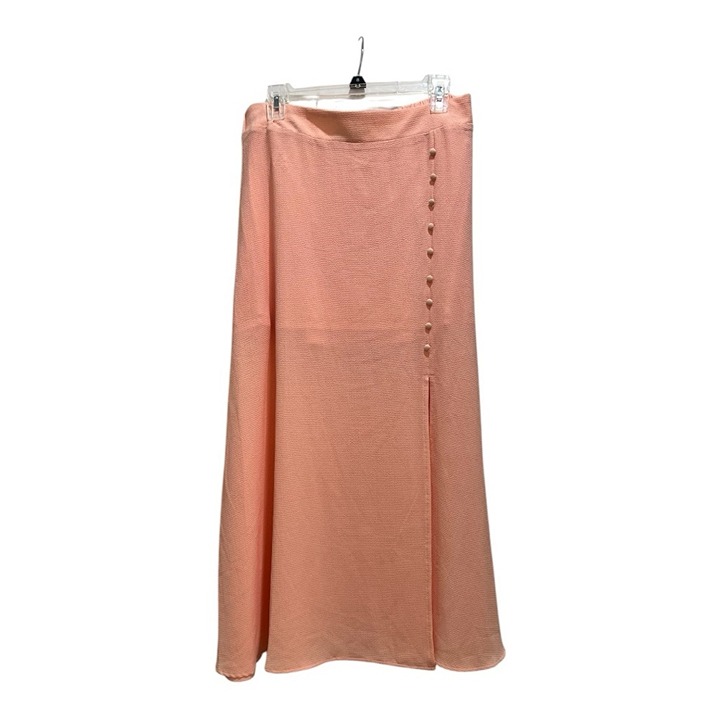BCBGeneration Tropical Peach Pink Maxi Skirt Side Slit Size Large, NWT