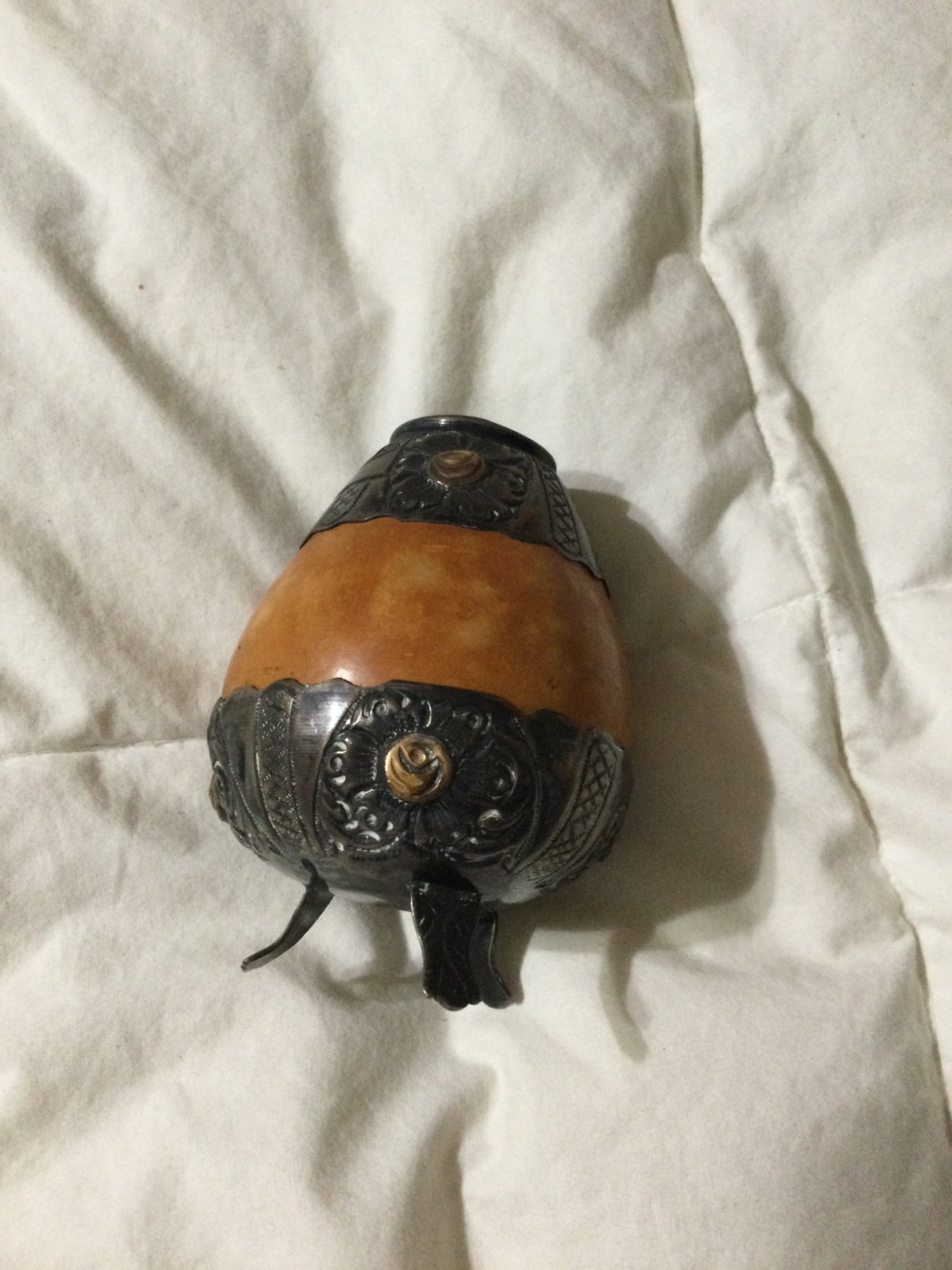 Vintage Yerba mate gourd tea cup