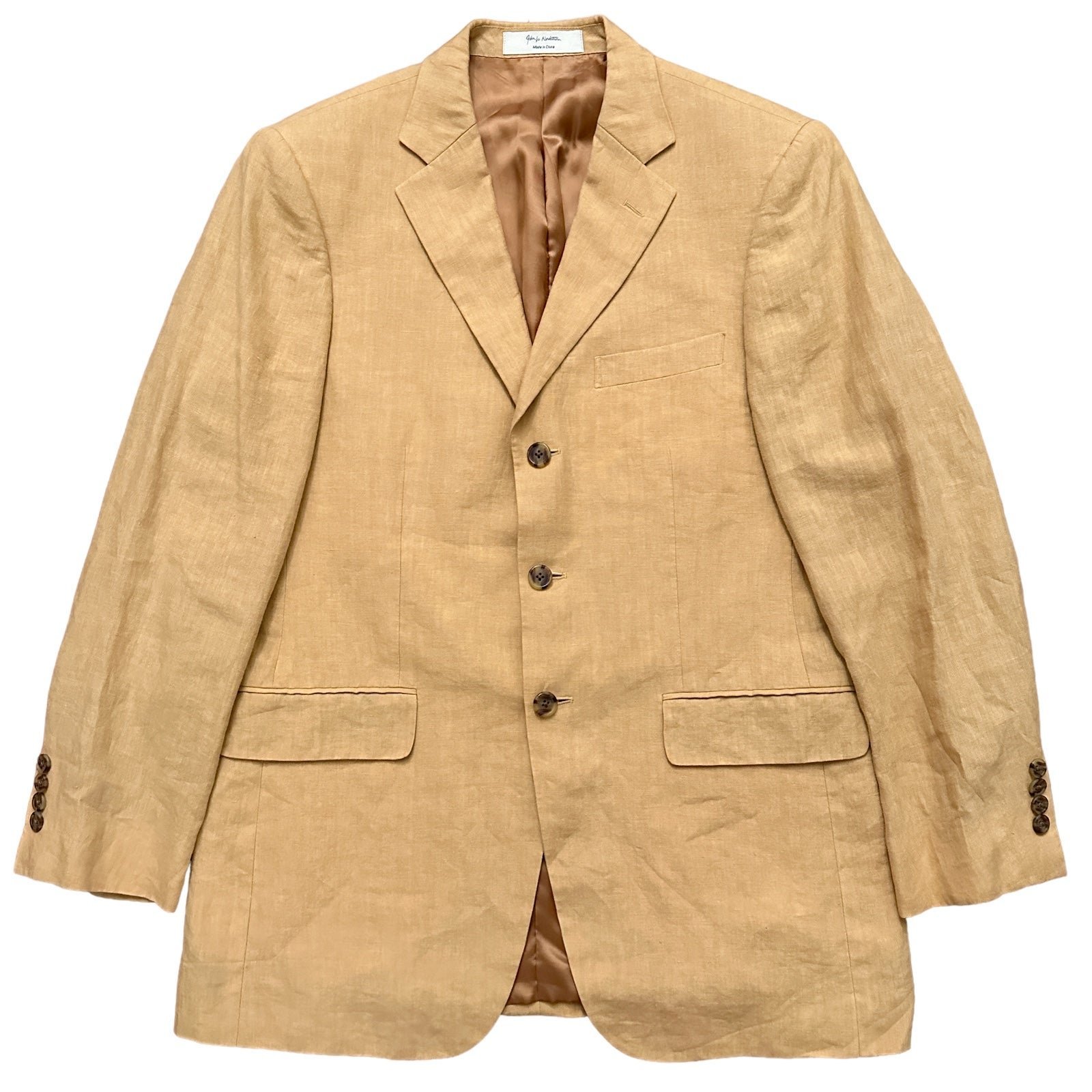John W. Nordstrom Blazer Jacket Mens Size 40R Sports Coat 100% Linen Peach