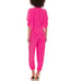 Norma Kamali Rectangle Jog Jumpsuit Barbie Pink SMALL Plunging Velvet Kimono NEW