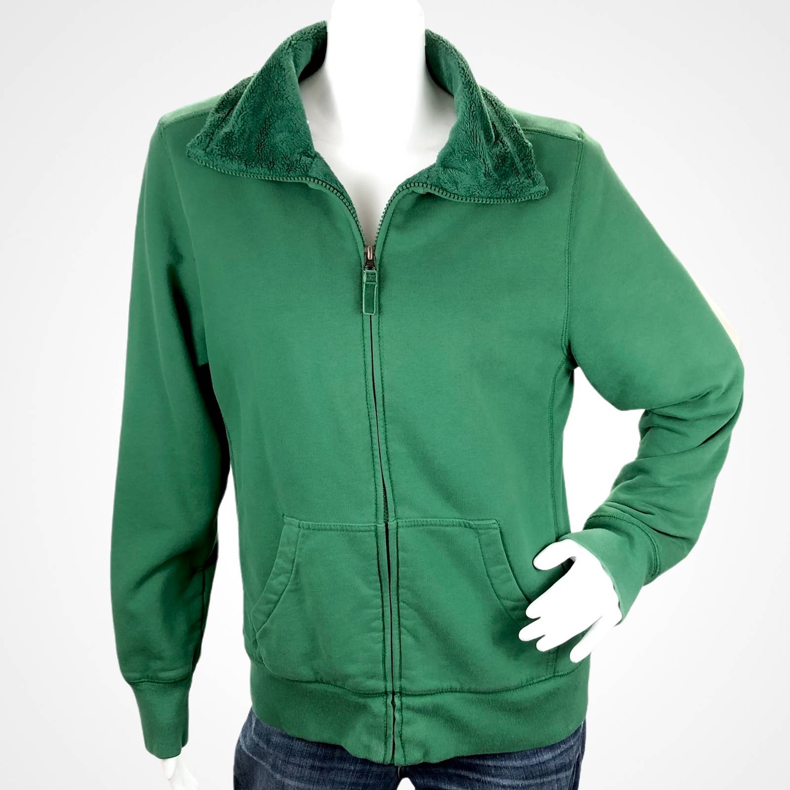 L.L. BEAN Women's FULL ZIP Jacket FAUX FUR LINED Green Size MEDIUM L.L. BEAN Women's FULL ZIP Jacket FAUX FUR LINED Green Size MEDIUM