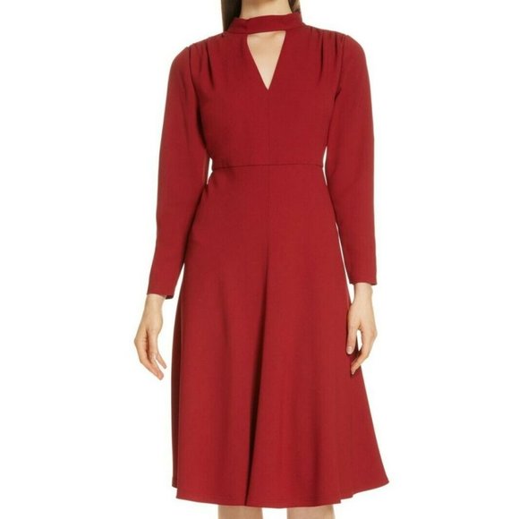 Lewit Red Dahlia Fit & Flare Dress