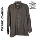 NEW Pierre Cardin Men's Brown Small Check 100% Cotton Dress Shirt Size Medium