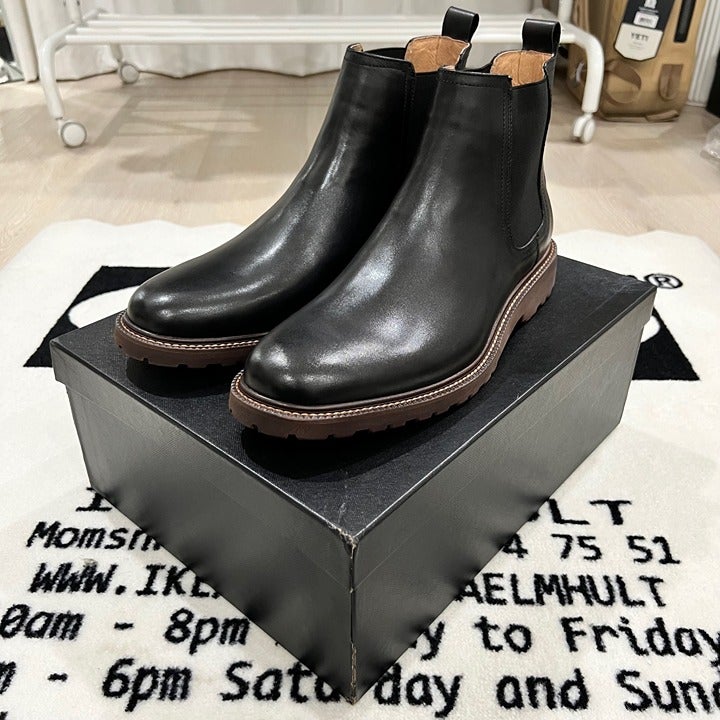 Zanzara Zale Black Leather Gum Sole Chelsea Boots