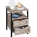 Nightstand with 2 Drawers and Open Shelf, w Adjustable Feet