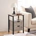 Nightstand with 2 Drawers and Open Shelf, w Adjustable Feet
