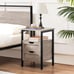 Nightstand with 2 Drawers and Open Shelf, w Adjustable Feet