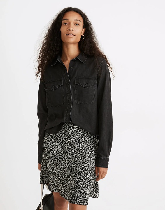 NWOT Madewell Denim Button-Up Shirt in Lunar Wash - Size XL