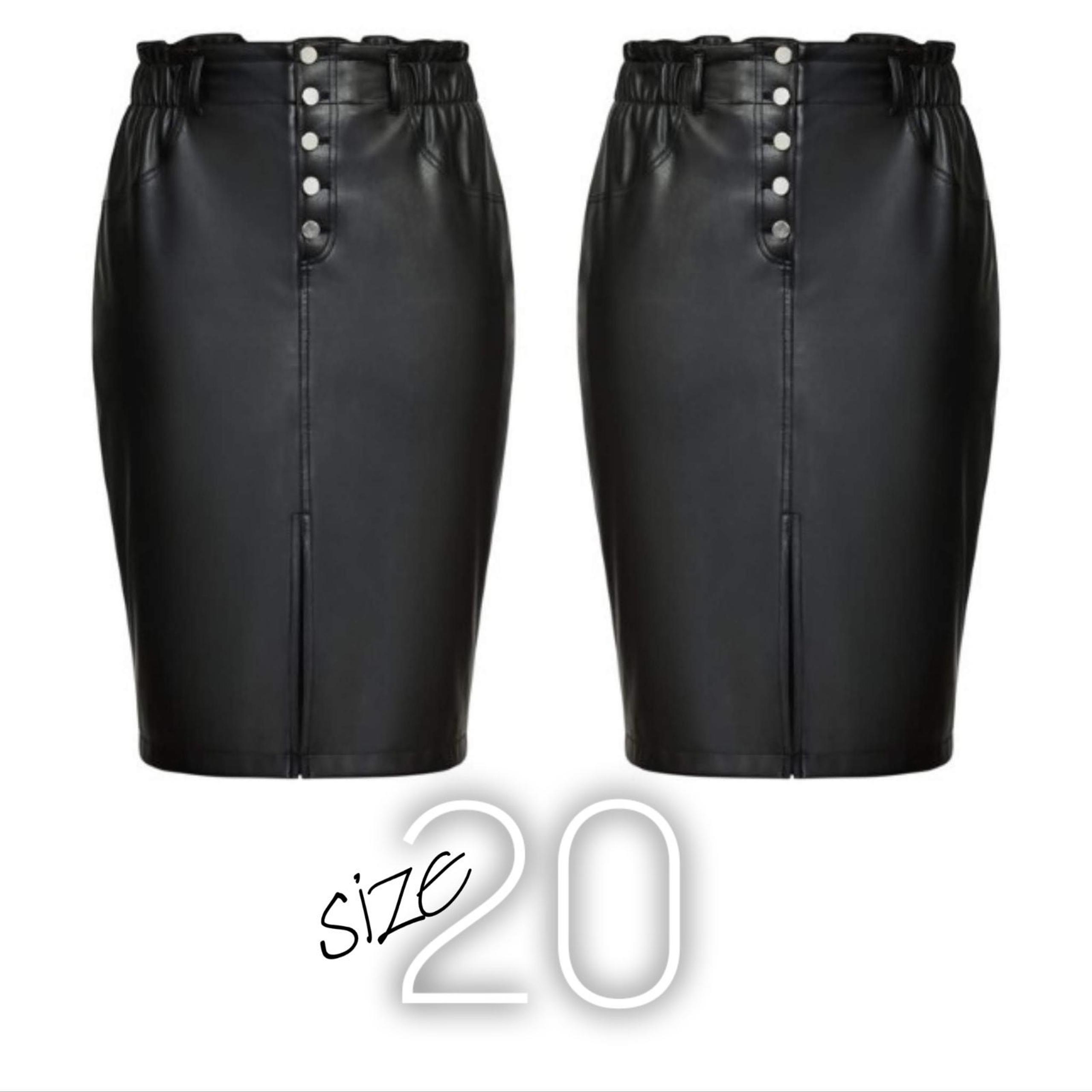 Women's Plus Pencil Skirt Faux Leather b