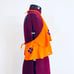 60s Halter Top Orange Cotton Gauze Embroidered made in India size S M