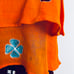 60s Halter Top Orange Cotton Gauze Embroidered made in India size S M