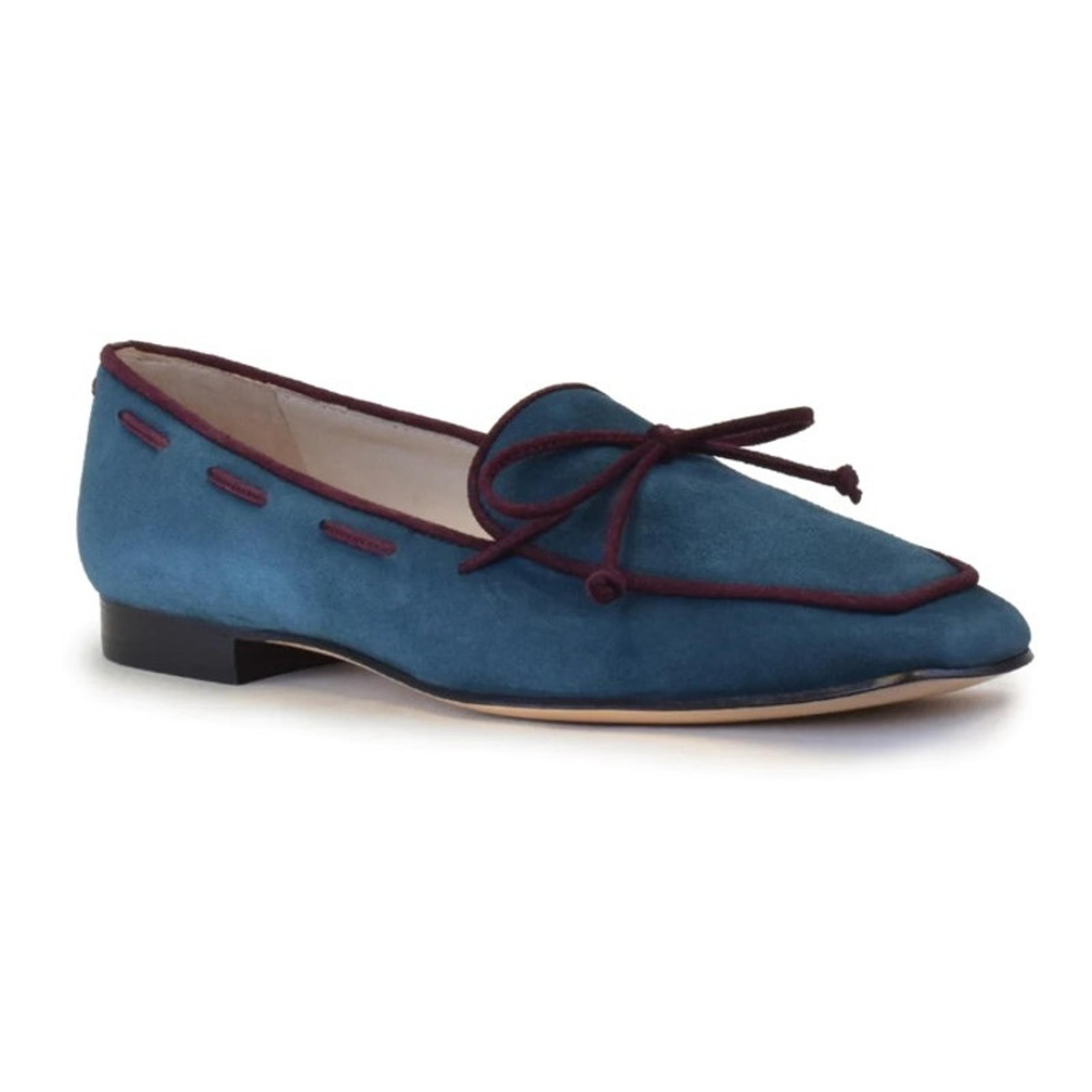 AMALFI BY RANGONI Womens Genio Loafers Size 10 Blue Red Suede NWOB