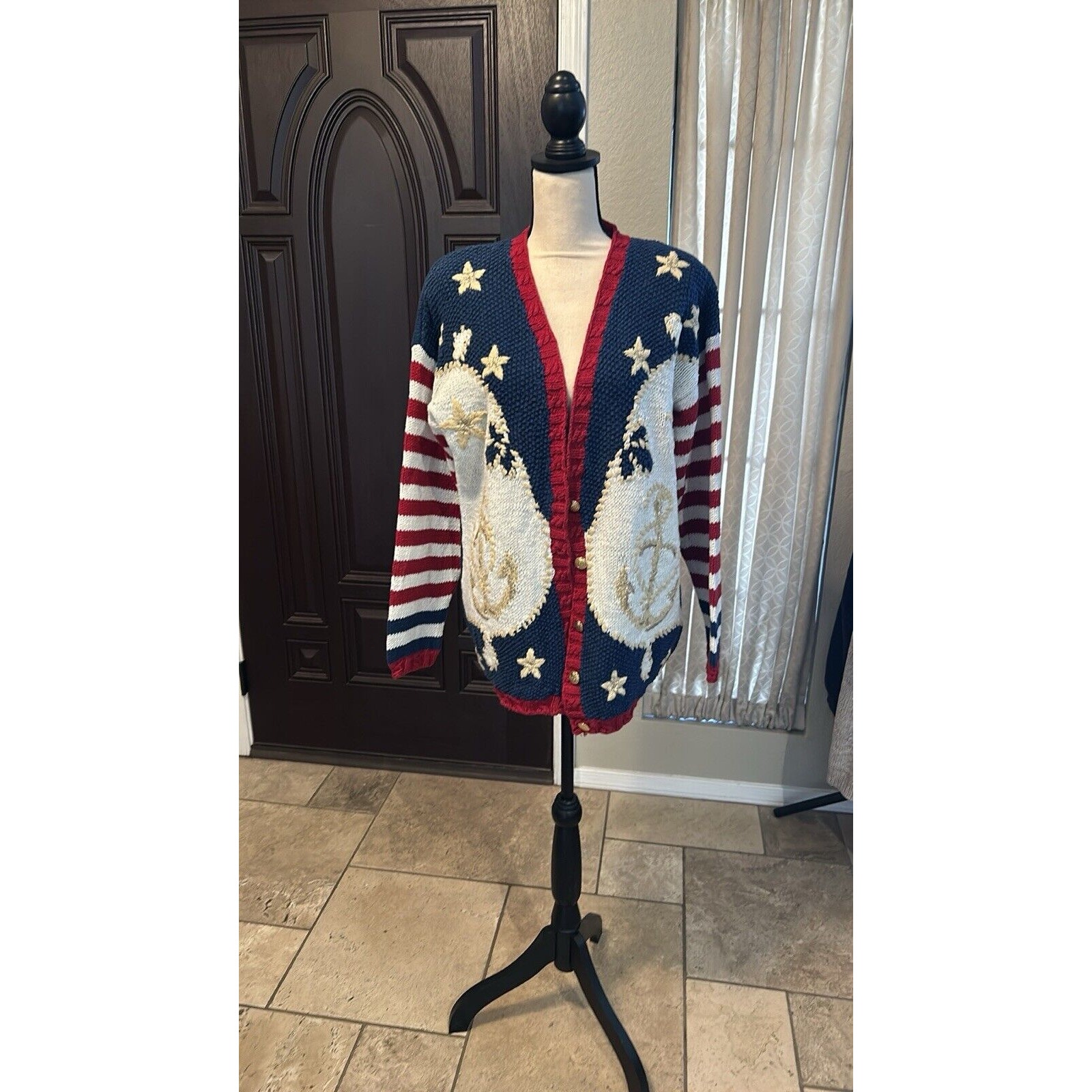 Vintage Casual Corner Limited Addition Hand Knitted American Nautical Cardigan