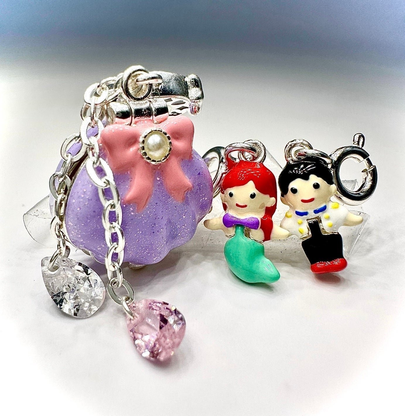 Handmade Polly Pocket X Little Mermaid Ariel Locket clasp dolls kawaii charm y2k