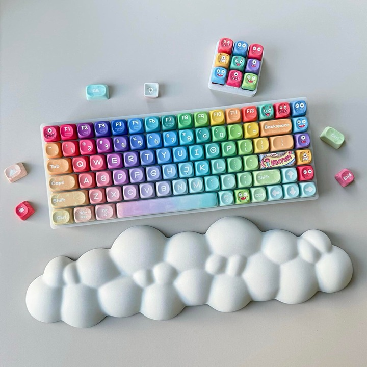 Cute Monster Keycap Set, MOA Profile, Cute Art, PBT, Cherry MX Key Stem