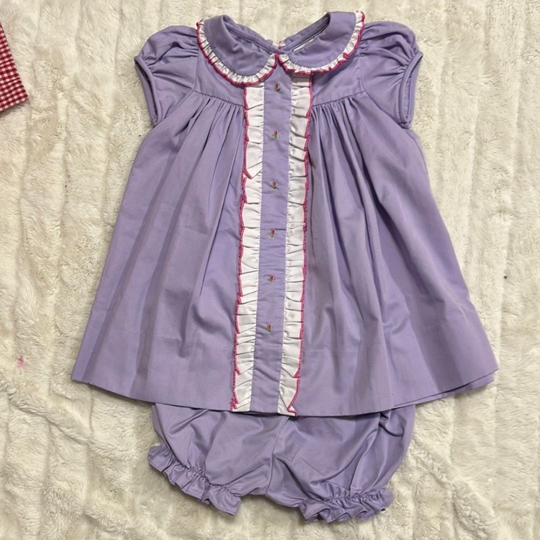EUC The Proper Peony Fiona foxglove purple ruffle dress floral embroidery 2t