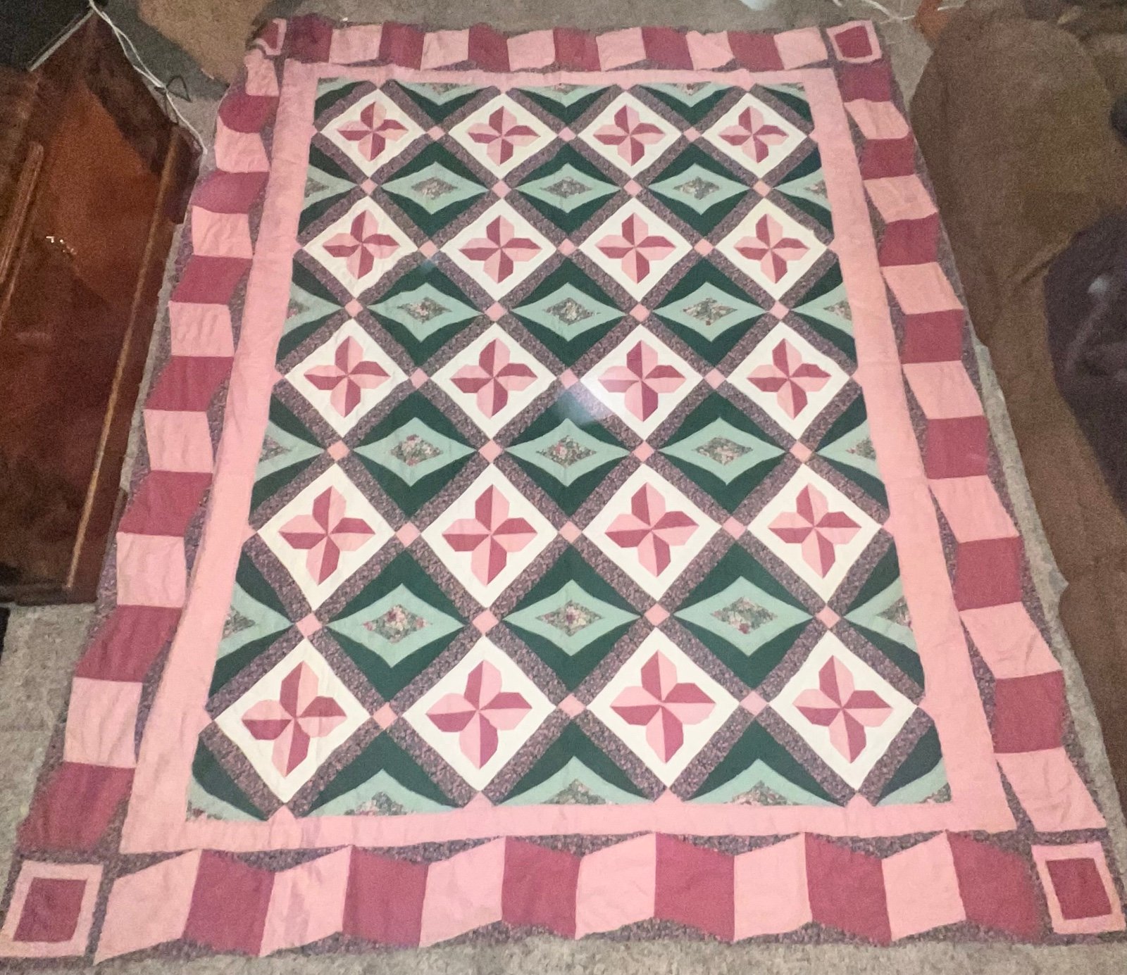 Vintage Arch Handmade Quilt 90s Cottage core Farmhouse country