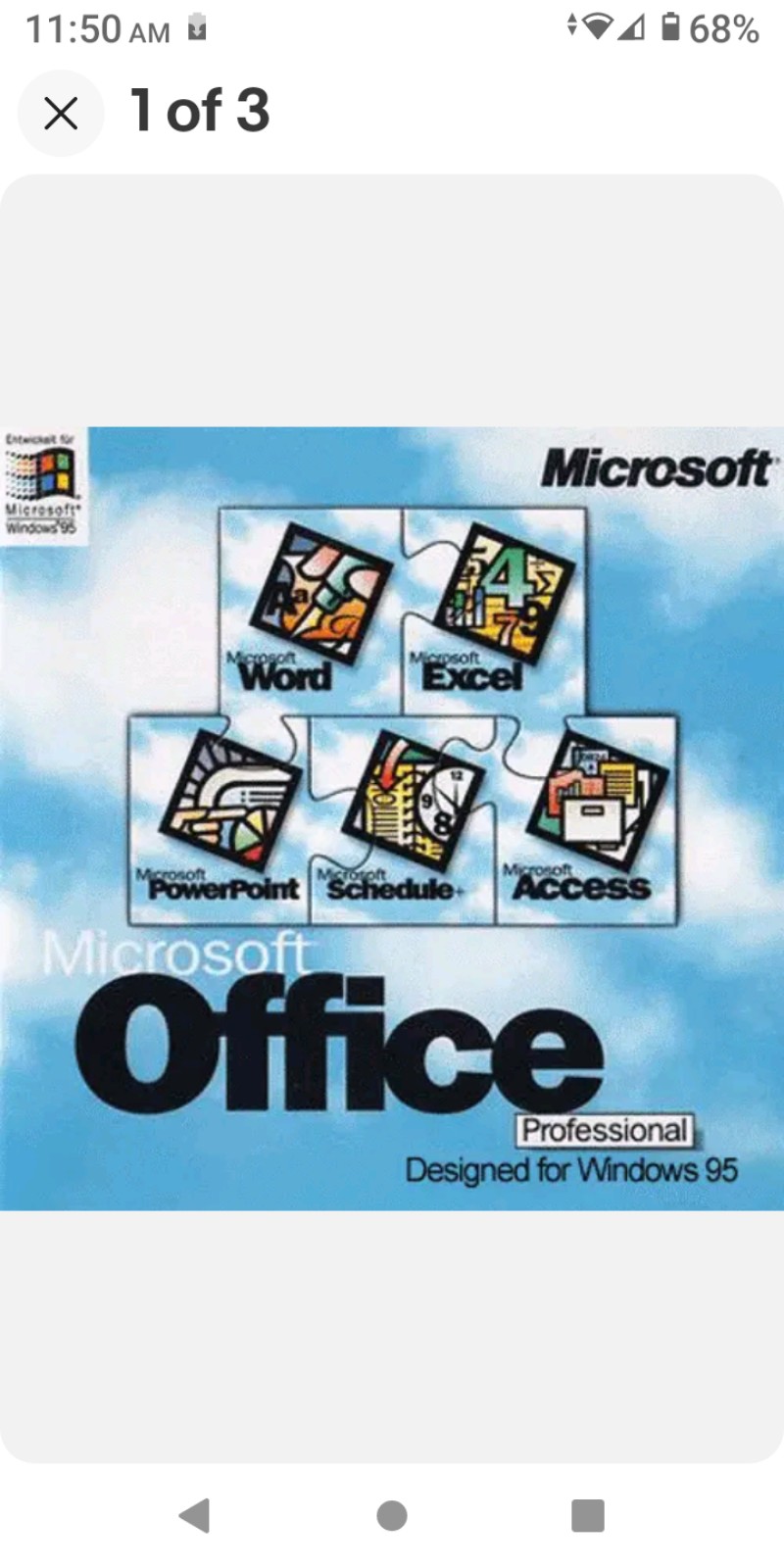 Vintage Microsoft Office Pro for Windows 95 on CD-ROM Word Excel PowerPoint.